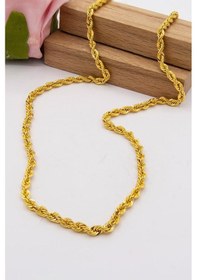 Resim 14 Ayar Altın Zincir 3 Mm Halat Zincir 60 Cm Uzunluk Kadın Kolye 
