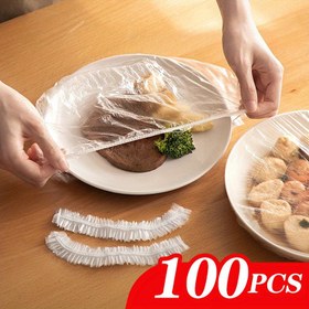Resim 100'lü Paket BPA İçermeyen Atık Plastik Gıda Kapakları - Esnek Tazelik Mühürleme Ambalajı Kâseler, Tabaklar, Meyveler için - Elektrikli Olmayan Mutfak Aletleri Seti Gıda Temas Güvenliği için 