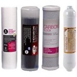 Resim Sulook İhlas Su Arıtma Cihazı Filtresi Uyumlu 4'lü Filtre SetiÇift Karbonlu Endkapsız Sediment Filtre 