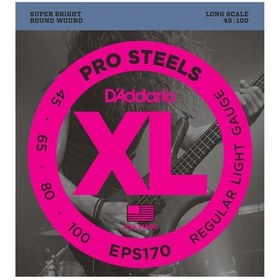 Resim D'Addario EPS170 XL ProSteels Serisi Bas Gitar Tel Seti (Long Scale - 45-100 - Paslanmaz Çelik) 