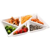 Resim Sones 6'sı 1 Arada Çok İşlevli Bölmeli Meyve Tepsisi, Stil: Beyaz 