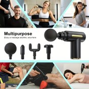 Resim 6 Parça Set, USB Şarj Edilebilir Pil, 4 Değiştirilebilir Başlık, Hız Kontrolü ve Ergonomik Tasarım - Boyun, Sırt ve Kas Gevşetme için Mükemmel Ultra Sessiz Güçlü Taşınabilir Masaj Tabancası 