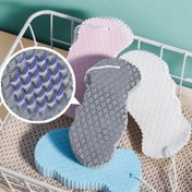 Resim 1 Adet Asılı Banyo Süngeri - Çift Taraflı 3D Balık Pulcuğu Masaj Desenli, Yumuşak Köpük Vücut Fırçası, Peeling ve Temizlik için, Hızlı Kuruyan, Ev Spa & Duş Aksesuarları, Dokulu Yüzey, Hijyenik Malzeme, Ergonomik Tasarım, Kolay Temizlenir, Kendi Bakım Severler İçin 
