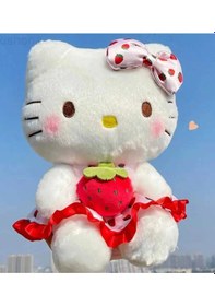 Resim Hello Kitty Çilek Peluş Oyuncak 30cm Peluş Oyuncak Uyku Arkadaşı Yumuşak Kuromi Sanrio Hellokity Çok Renkli 