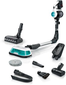 Resim Bosch 2'si 1 arada Süpürme ve Silme, Unlimited 7 ProHygienic Şarjlı Süpürge Aqua Beyaz 