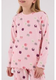 Resim Rolypoly Kız Çocuk Uzun Kol Pijama Takım Açık Pembe-1757 Pembe 