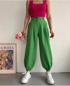 Resim Biçomi Şalvar Pantolon Yeşil S23202 Yeşil 