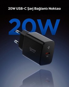 Resim Spigen 20w Usb-c Mini Hızlı Şarj Aleti Samsung Uyumlu Pps / Şarj Isısını Düşürür Gan Destekli Akım Korumalı Güç Adaptörü 