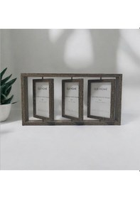 Resim 3 Lü Resim Çerçevesi 3 İla 6 Fotoğraf 360 Derece Döner Fotoğraf Çerçevesi 40 21 Cm Açık Kahve 