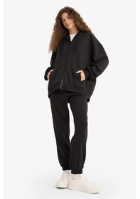Resim DeFacto Standart Fit Kalın Jogger Eşofman Altı Bel Paça Lastikli Basic Düz Uzun Boy S7370AZ24WNBK81 