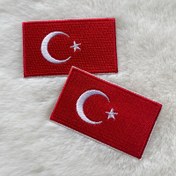 Resim 2 adet Kare Türk Cumhuriyeti Bayrağı Nakışlı Yama, Beyaz ve Kırmızı Ay ve Yıldız Tasarımı ile, Şapkalar, Sırt Çantaları, Ceketler, Askeri ve Günlük Kullanım için Dayanıklı Demirle Yapılan Nakışlı Yama, Bayrak Aksesuarları, Millî Aksesuar, Askeri Nakış, Kaliteli Nakış, Nakışlı Yama 