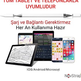 Resim NovStrap Huawei Mediapad T3/t5/t8/t10/t10s/matepad 11 Air Se Honorpad Uyumlu Dokunmatik Kalem Pencil Stylus 