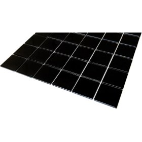Resim Mozaikristal, Mutfak Tezgah Arası ve yaşam alanlarının tüm yüzeyleri için Siyah Kristal Cam Mozaik. Cam ölçüleri: 48x48x4 mm. File ölçüsü: 30x30 cm. ( 1 Koli = 1 m2 Fiyatıdır ) 