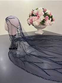 Resim ZEN DUVAK Lacivert Nakışlı Duvak 
