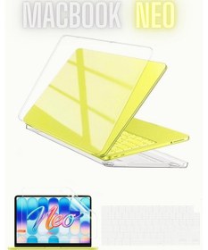 Resim Apple MacBook Neo 13 İnç A3404 Uyumlu Şeffaf Kılıf Ekran Ve Klavye Koruyucu Set Kristal Parlak Kapak 