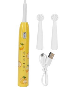 Resim Çizgi Film Desenli Çocuk Elektrikli Diş Fırçası Saplı Usb Şarjlı Diş Fırçası Temizlik İçin Limon 