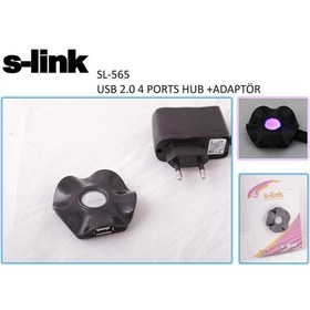 Resim S-link SL-565 4 Port 2.0 Adaptörlü Usb Çoklayıcı 