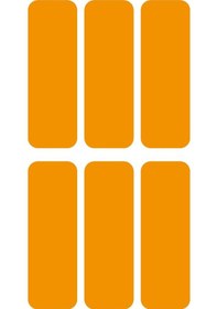 Resim Sarı Reflective Reflektif 6'lı Dikdörtgen Sticker Paketi Otomobil Motosiklet Reflektif Parlayan Sticker Etiket Modeli 