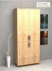 Resim Kobiç Dosya Dolabı Tam Kapak 70x35x185 Cm Meşe 