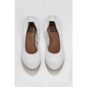 Resim Bueno Shoes Beyaz Deri Kadın Düz Babet 