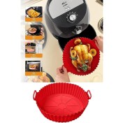 Resim Airfryer Silikon Pişirme Kalıbı - Air Fryer Aksesuarı, Pişirme Kağıdı - Kırmızı (Bpa Free) 