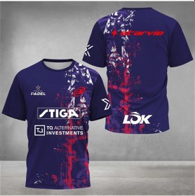 Resim Snapbuy Çizgili Erkek Tişört - Tenis Ve Padel İçin Nefes Alabilen Spor Üstüpembe Pembe 