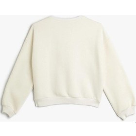 Resim Koton Kız Çocuk Oversize Sweatshirt Uzun Kollu Bisiklet Yaka Parlak Baskılı Şardonlu 001 