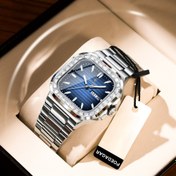 Resim POEDAGAR Üst Marka Erkek Lüks Su Geçirmez Işıklı Tarih ve Haftalık Kare Paslanmaz Çelik Kuvars Kol Saati 