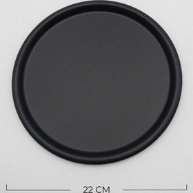 Resim 3'lü Metal Pembe Tek Kişilik Dekoratif Çay, Kahve Ve Pasta Servisi Sunum Tepsisi 22cm Siyah 