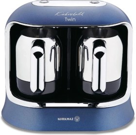 Resim Korkmaz Kahvekolik Twin Lacivert Otomatik Kahve Makinesi 
