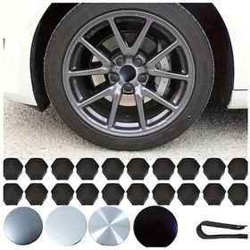 Resim Xuweiwei 24 Parça Tesla Model 3 S Y Jant Kapakları Matte Silvery Logo Merkez Kapak Aksesuarları 