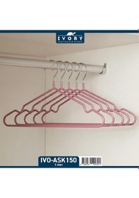 Resim Ivory 5 Li Metal Silikon Kaplamalı Elbise Askısı Kaydırmaz Dayanıklı Askı Seti Renkli 
