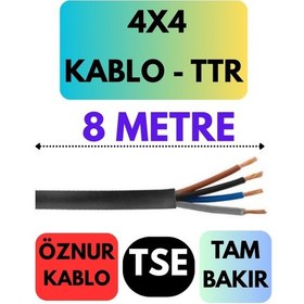 Resim Öznur 4x4 Ttr Kablo Metre Seçenekli Siyah - 8 Metre 