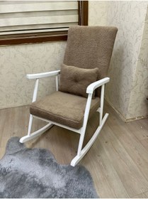 Resim Asedia Trend Lake Teddy Kahve Sallanan Sandalye Dinlenme Emzirme Baba Tv Okuma Koltuğu Berjer 