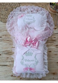 Resim Yenidoğan Pembe Dantelli 3'lü Bebek Alt Açma Minderi- Kundaklı & Yastıklı Bebek Yatağı - My Princess 