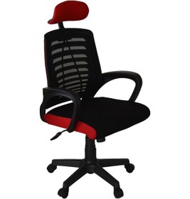 Resim Türksit Karizma File Müdür Koltuk Plastik Ayak Siyah-Kirmizi 