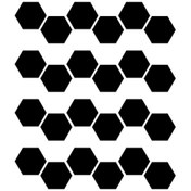 Resim Konesam 24 Parça Akrilik Ayna Altıgen Duvar Sticker'ı - Çocuk Odası, Yatak Odası, Banyo İçin Dıy Dekor, Siyah, 10x8.5x5cm 