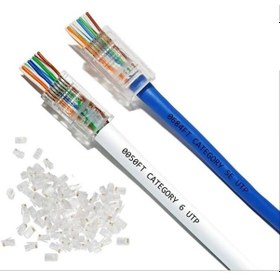 Resim Yeni Nesil Delikli Cat6 Ez Rj45 Konnektör Utp Jack 100 Adet 