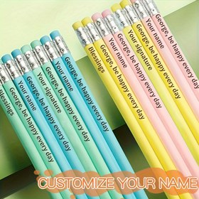 Resim 1 adet Özel İsim Kalem - "George" oyulmuş kişiselleştirilmiş ahşap okul kalem, gençler ve ilkokul öğrencileri için üçgen tutma, çizim, çizim ve sınav doldurması için ideal, mükemmel doğum günü veya tatil hediyesi, okul için kalem, gençler kırtasiye, oyun tasarımı, dayanıklı yazma aracı 