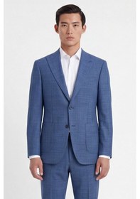 Resim Sabri Özel Giotelli Erkek Mavi Dar Kesim Slim Fit Viskon Dokuma Normal Bel 6 Drop Klasik Takım Elbise 