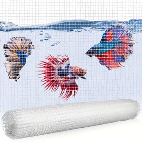 Resim Balık tankı kapakları için 7 adet şeffaf akvaryum ağı - 100x120cm şeffaf hava ekranı ve balık ağı, dayanıklı PP malzemesi, tatlı su ve tuzlu su akvaryumları için kolay kurulum, akvaryum filtre ekranı, şeffaf tasarım, esnek malzeme 