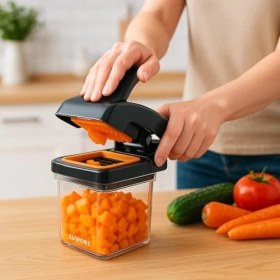 Resim 5’i 1 Arada Çok Fonksiyonlu Sebze Meyve Doğrayıcı & Rende | Büyük Hazneli, Pratik Hızlı Dilimleyici, Mutfak Kesme Aparatı 