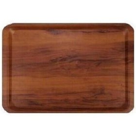 Resim Ahşap Desenli Kaymaz Selform Servis Tepsisi 