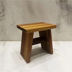 Resim Braventa Collection Shark Anatolia Iroko Ahşap Banyo Taburesi Oturak Büyük Boy 