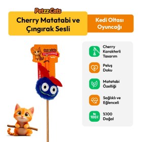 Resim PetzzCats Cherry Matatabi ve Çıngırak Sesli Kedi Oltası Oyuncağı Mavi 42 Cm 
