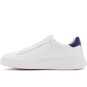 Resim Alberto Guardiani Erkek Beyaz New Era Bağcıklı Deri Sneaker - Beyaz / 4 
