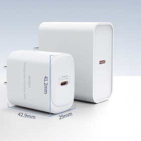 Resim Wiwu Wi-G008 Essen Serisi GaN Tech PD Hızlı Şarj Başlığı Type-C to Type-C PD 30W Kablolu Şarj Seti - Beyaz 
