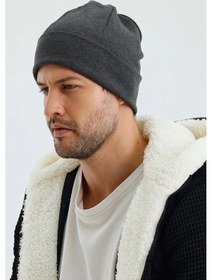 Resim Erkek Termal %100 Pamuklu Soft Bere Hünkar Style Serisi 2 Farklı Görünüm Bir Arada - Standart / Füme Füme 