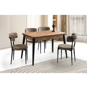 Resim Mobilgen Diş Budak Gözde Sandalye 120+30 Milano Kelebek Açılabilir Masa Takımı Ceviz 