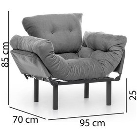 Resim Pafu Nitta Tekli Kanepe - Gri 